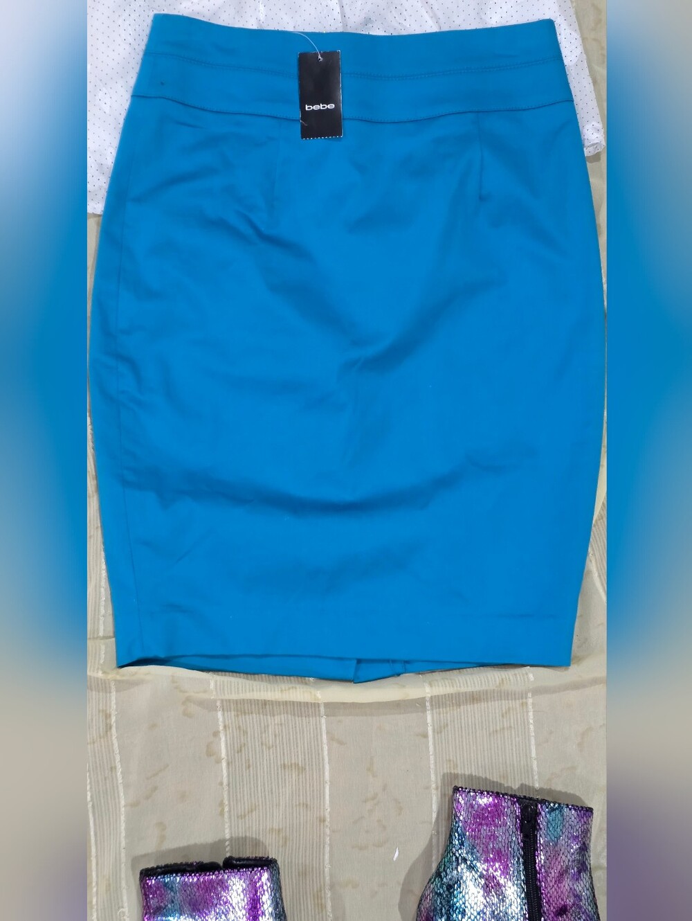 NWT Bebe Gabriella Electric Blue Pencil Skirt | Statement Workwear | Size 2